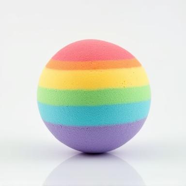 Multicolor layered rainbow bath bomb